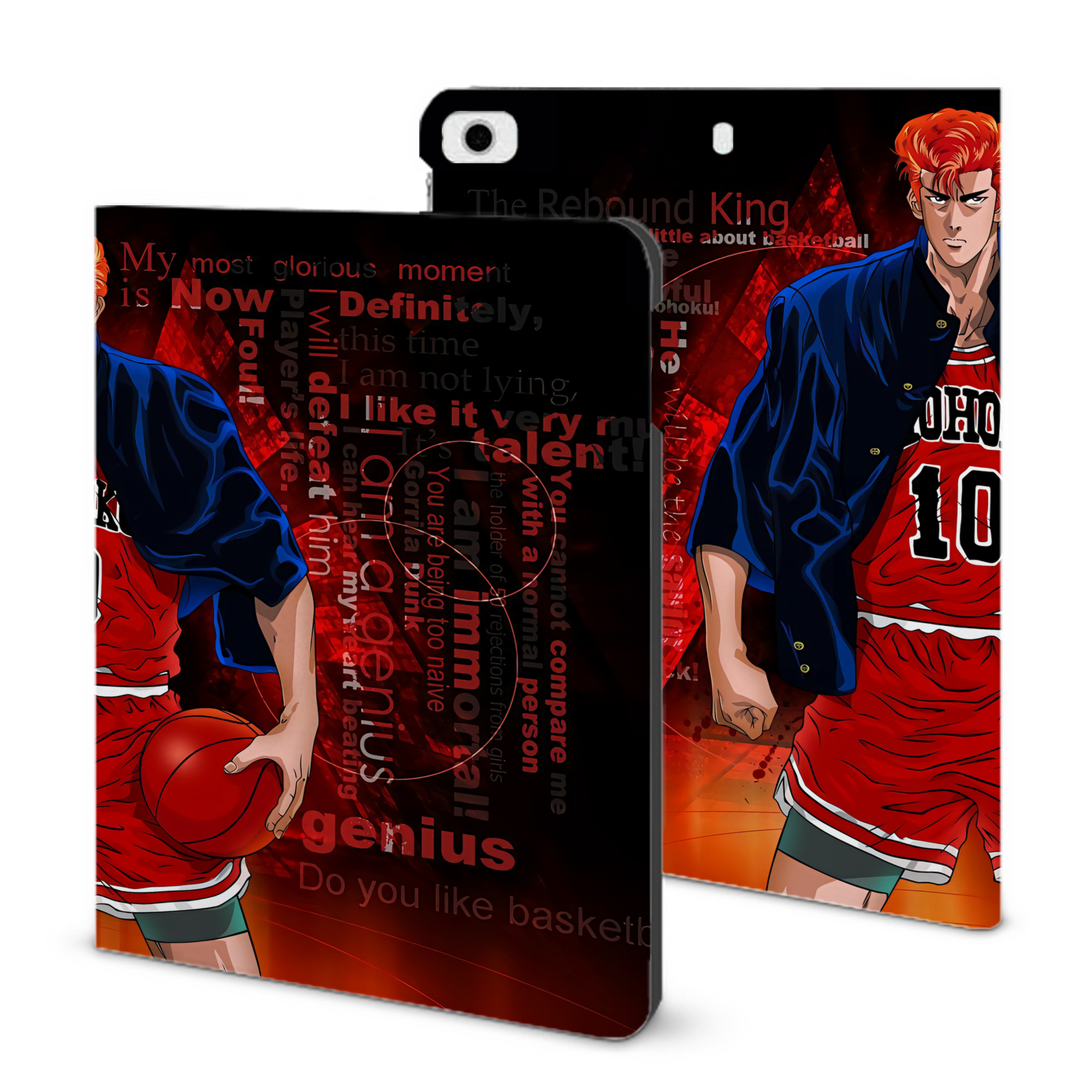 （画像用） SLAM DUNK／スラムダンク IPad ケース ブック型 PUレザー TPU 耐衝撃 軽量 薄型 ペン収納なし 全面保護 IPad 各モデル対応